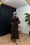 Move Pamuklu Elbise Kahverengi