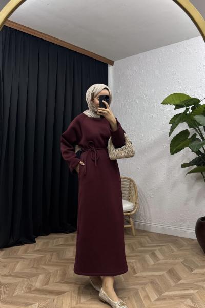 Move Pamuklu Elbise  Bordo
