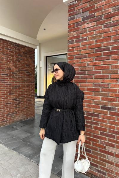 Nesse Tafta Ceket  Siyah