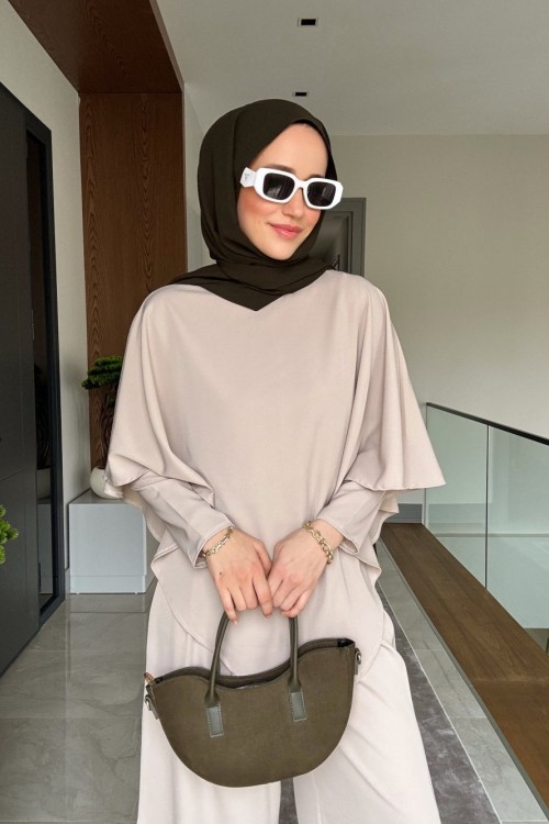 Oliva Üçlü Takım Taş Rengi