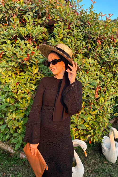 Onia Fileli Elbise Siyah