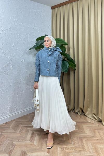 Ornella Jakar Ceket Açık Mavi