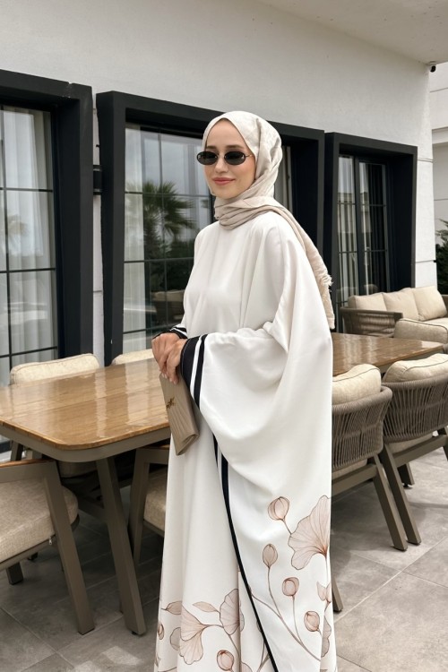 Premium Mihra Kaftan Beyaz
