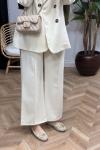 Premium Plazzo Pantolon Krem