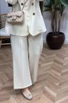 Premium Plazzo Pantolon Krem