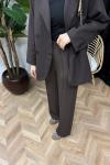 Premium Plazzo Pantolon Kahverengi