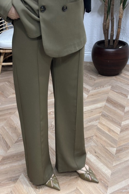 Premium Plazzo Pantolon Haki