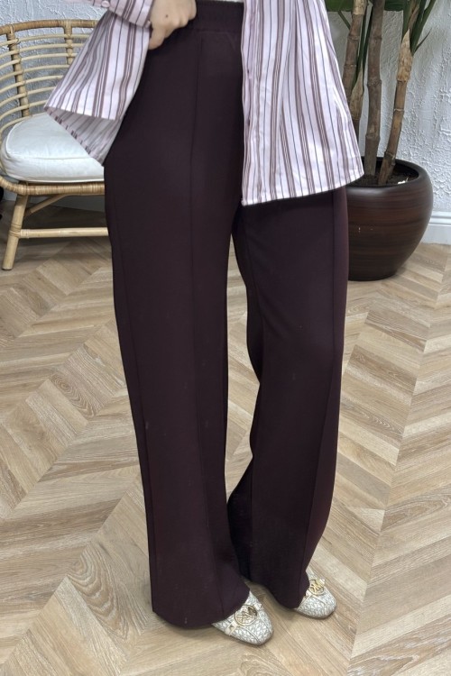 Premium Plazzo Pantolon Mürdüm