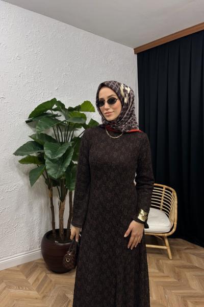 RAB Dantelli Elbise Acı Kahve