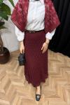RAB Dantelli Etek Bordo