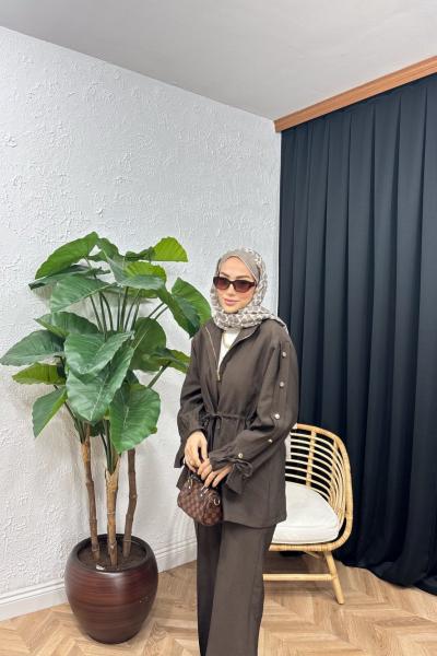 Riva Pantolon Takım Kahverengi