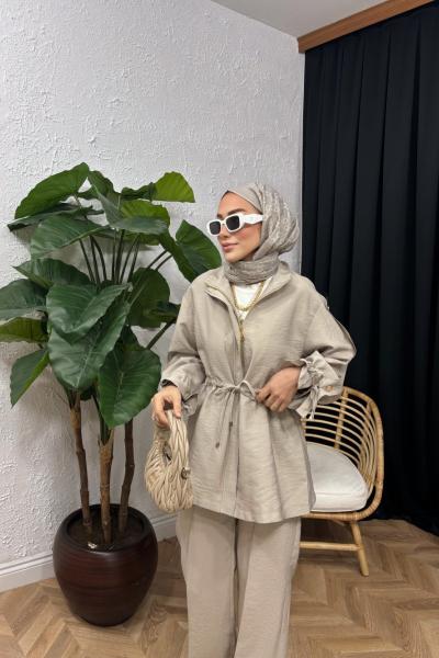 Riva Pantolon Takım Ekru