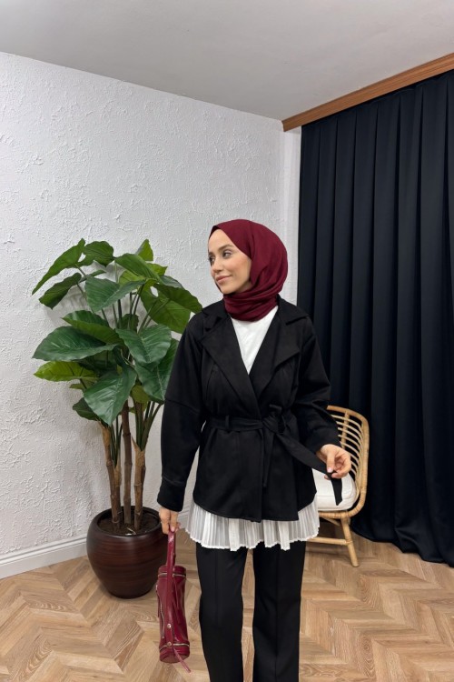 Rivera Süet Ceket Siyah