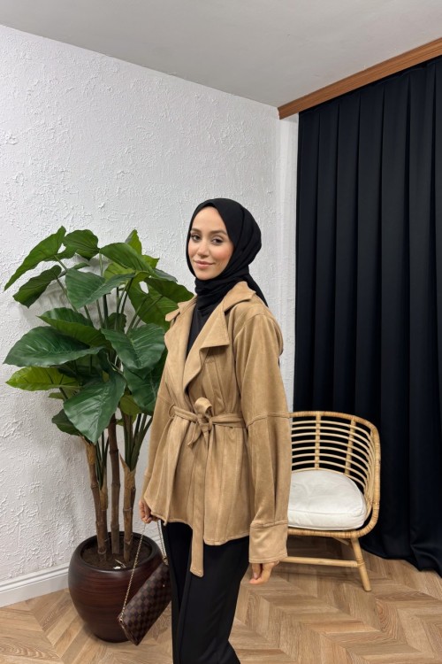 Rivera Süet Ceket Camel