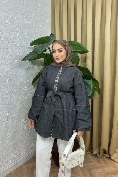 Rush Taşlı Ceket Siyah