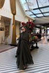Sahra 3’lü Abaya Haki