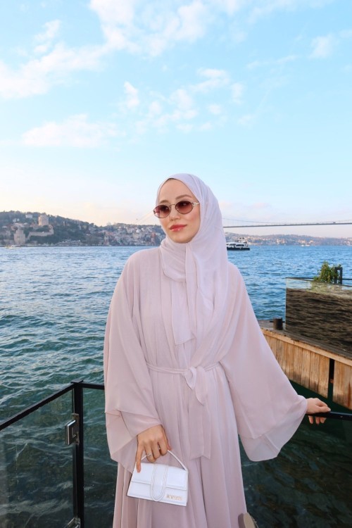 Sahra 3’lü Abaya Pudra