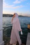 Sahra 3’lü Abaya Pudra