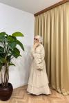 Sahra 3’lü Abaya Bej