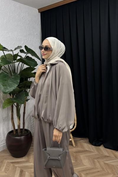 Şalvar Ceket Takım Vizon