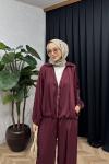 Şalvar Ceket Takım Bordo