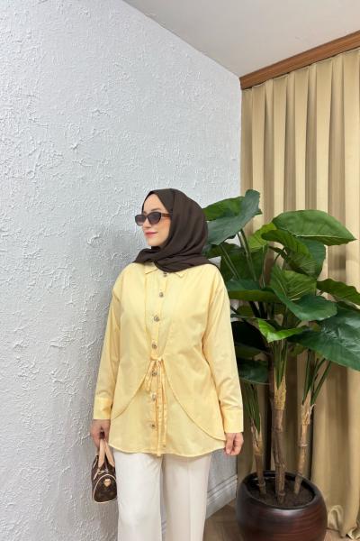 Sayy Önden Bağlamalı Gömlek Sarı