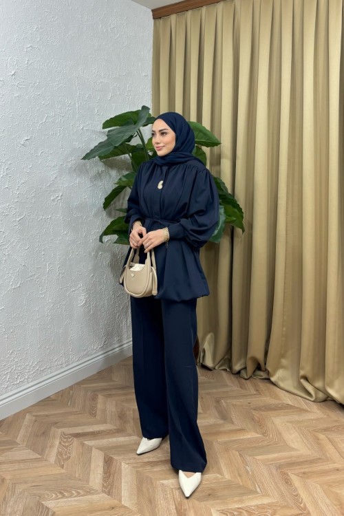 Sendy Balon Gömlek Takım Lacivert