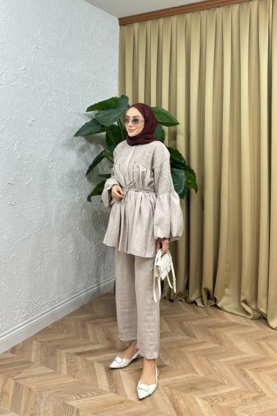 Siena Gipe Detaylı Takım Bej