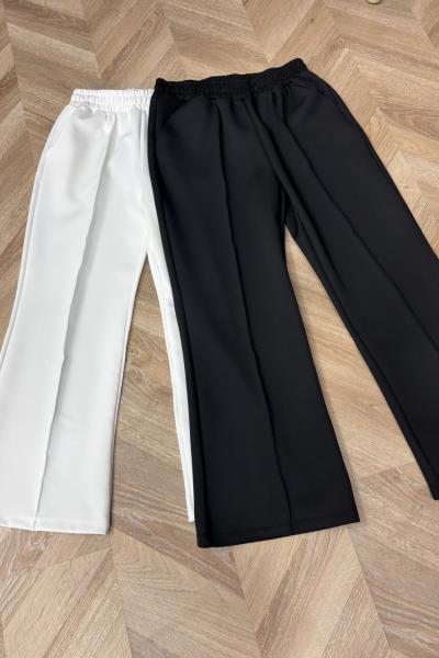 Siyah-Beyaz Çimalı Pantolon  Siyah Beyaz