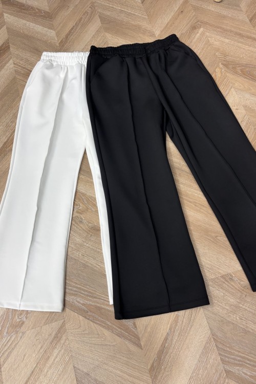 Siyah-Beyaz Çimalı Pantolon  Siyah Beyaz