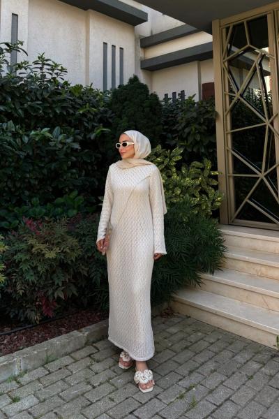 Slant Çapraz Elbise Bej