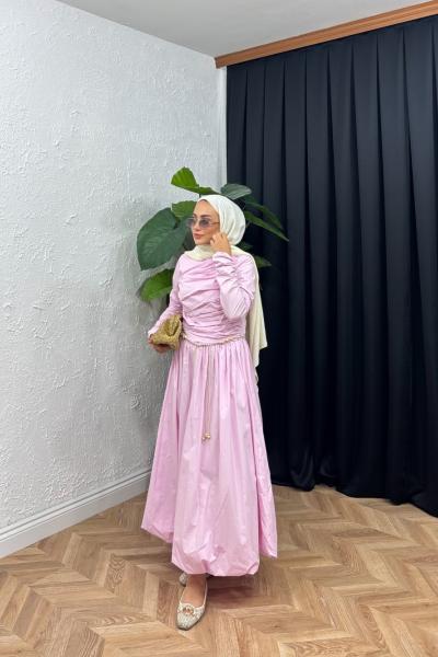Soiree Balon Elbise Pembe