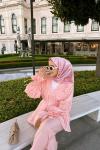 Sole Fırfır Detaylı Pantolon Takım  Pembe