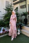 Sorti Kat Kat Elbise Pembe