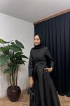 Taft Jakar Elbise Siyah