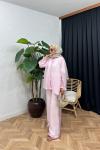 Talina Düğmeli Takım Pembe