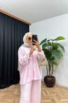 Talina Düğmeli Takım Pembe
