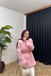 Tüylü Blazer Ceket  Pembe