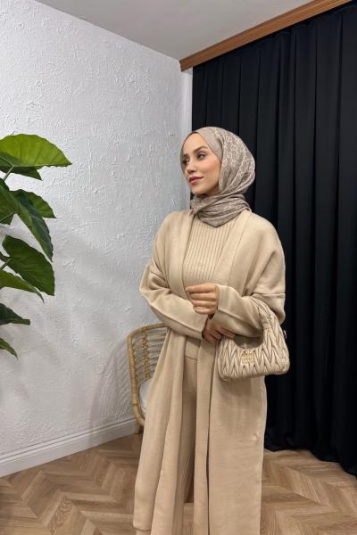 Uzun Hırkalı Pantolon Takım Camel