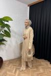 Uzun Hırkalı Pantolon Takım Camel