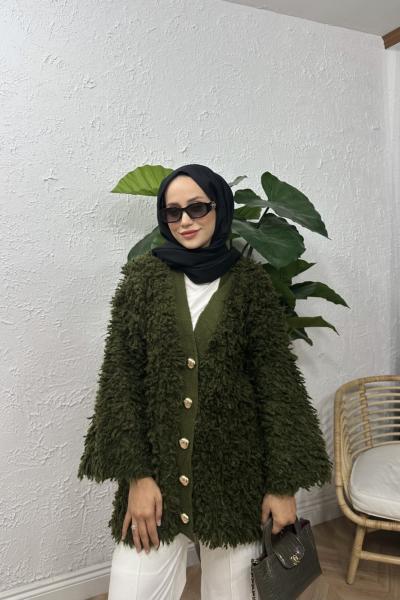 Vellora Yumuş Hırka Yeşil