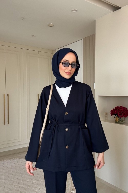 Velou Cepli Pantolon Takım Lacivert