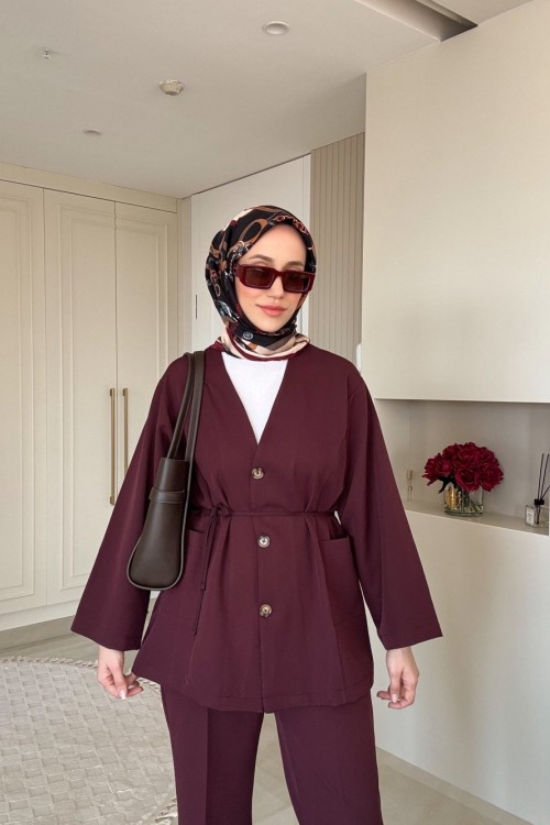 Velou Cepli Pantolon Takım  Burganya