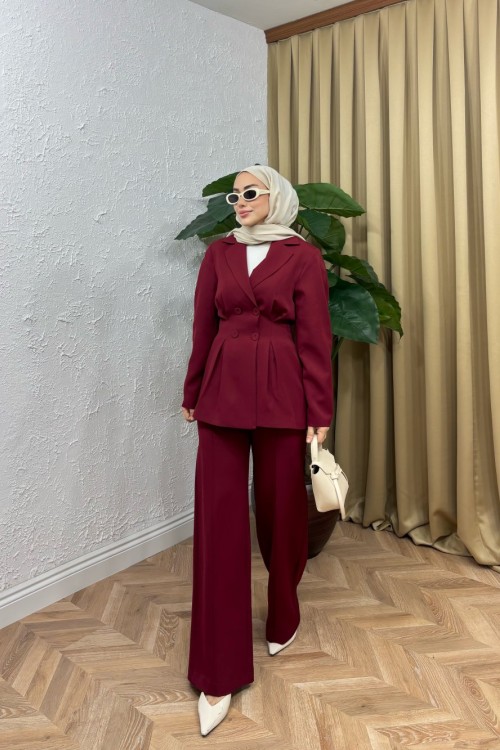 Vestee Blazer Takım Bordo