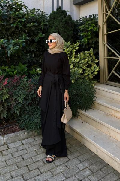 Violet Pelerinli Tulum  Siyah