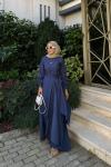 Violet Pelerinli Tulum İndigo Mavi