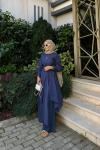 Violet Pelerinli Tulum İndigo Mavi