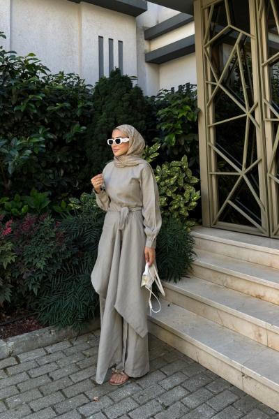 Violet Pelerinli Tulum Mint Yeşili