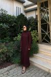 Vogue Fileli Elbise Mürdüm