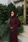 Vogue Fileli Elbise Mürdüm